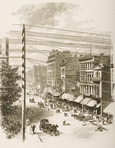 Clark Street, Chicago, um 1870 von English School